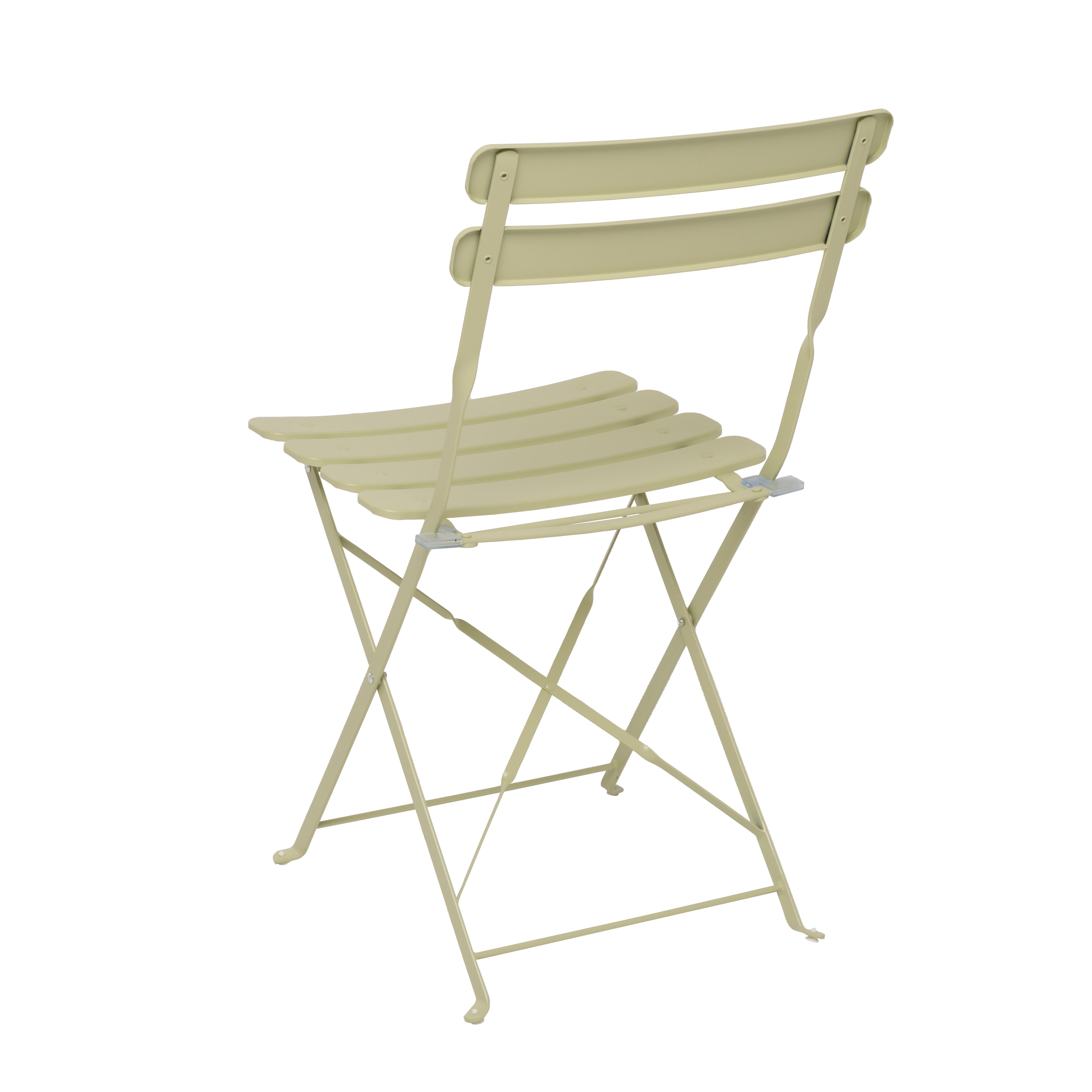 VESTIAMO CASA GIARDINO - Set giardino Bistrot tavolo 60x60 cm e 2 sedie pieghevoli in acciaio Verde